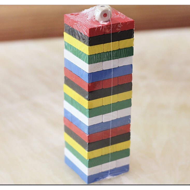 Đồ chơi Montessori-  Trò chơi rút gỗ cho bé 54 thanh màu cỡ lớn màu