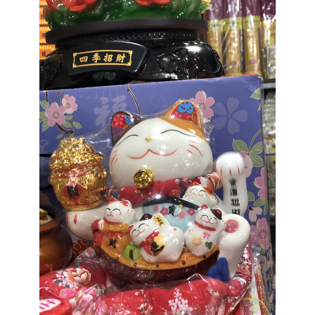 Mèo Thần Tài May Mắn Như Ý Cát Tường Thiên Kim Vạn Lượng [Trầm Hương Búp Sen]