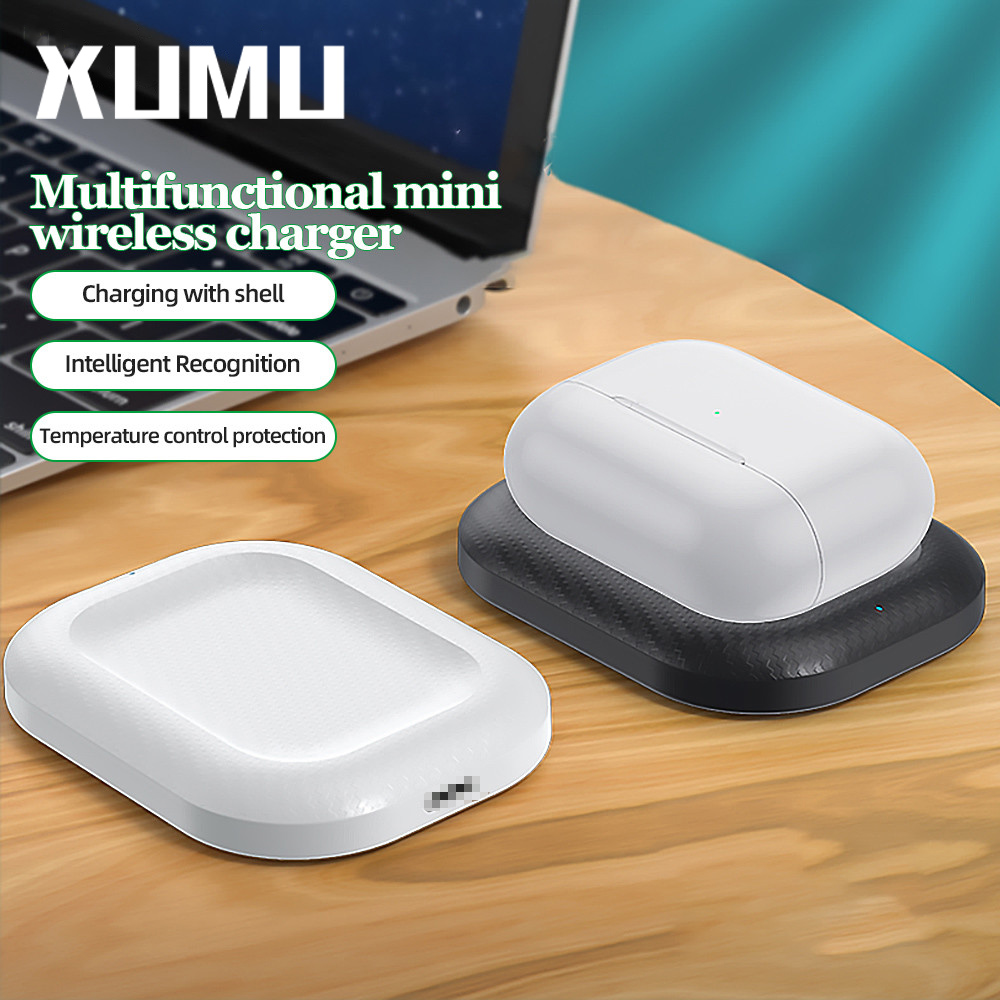 Xumu 3W Qi Wireless Charger Dock Stand For Airpods 2 Pro 3 Earphone Charging Pad With Micro USB Data Cable