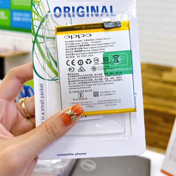 Pin OPPO F9 ( BLP681) original, zin nhà máy đỗi trả hoàn tiền
