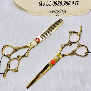 Cặp kéo cắt tóc rồng vàng Kai nhật bản cao cấp 6.0 inch