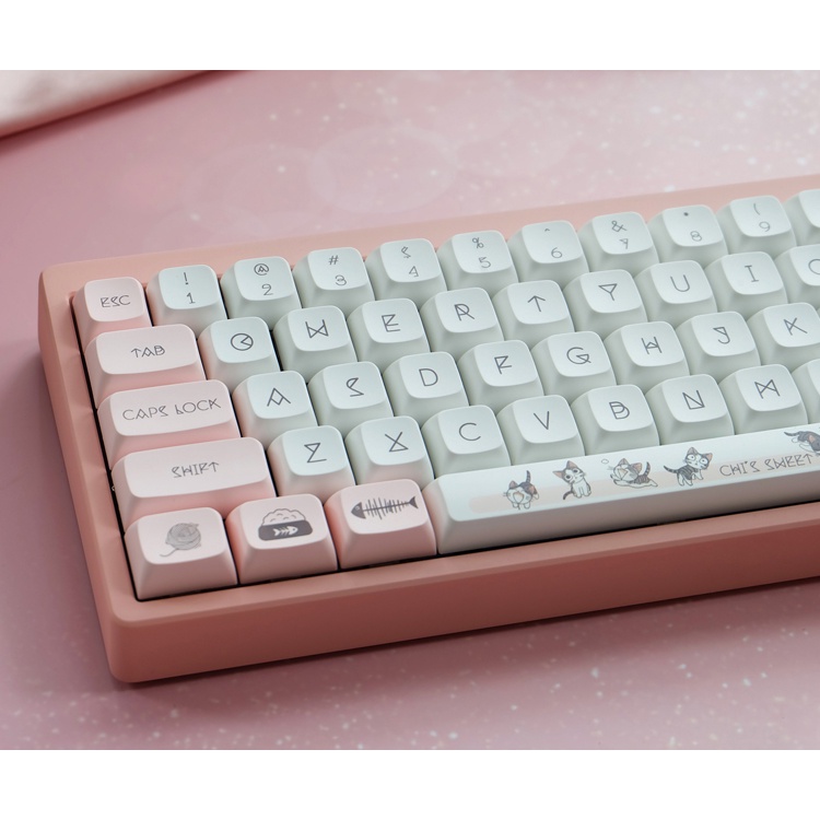 Keycap Mèo Chii Cho Bàn Phím Cơ Chất Liệu Thich PBT XDA Profile In Dyesub 138 Phím | Gearbros