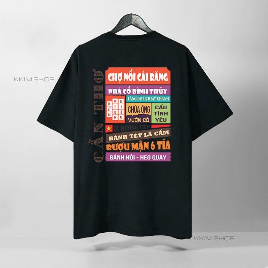 Áo thun tay lỡ CẦN THƠ, Áo phông 63 tỉnh thành Form rộng oversize, chất liệu Cotton KKIMSHOP
