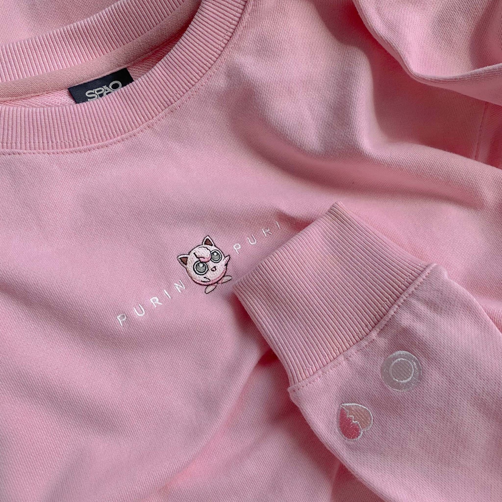 Áo Sweater Spao Nỉ Màu Hồng Thêu Hình Nhân Vật Pikachu Phong Cách Hàn Quốc | BigBuy360 - bigbuy360.vn