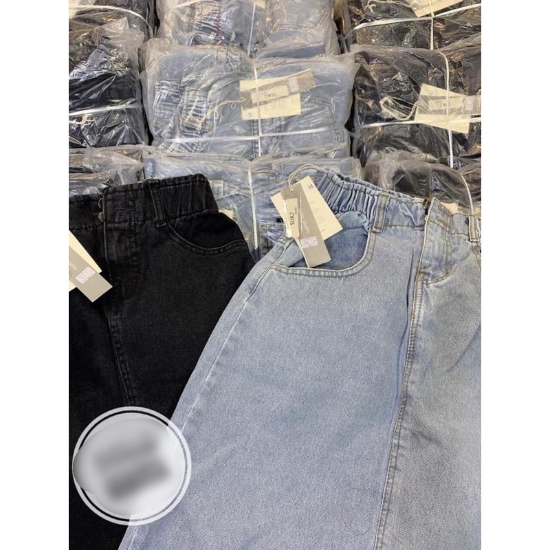 CHÂN VÁY BÒ CẠP CHUN 2 KHUY DÁNG DÀI | BigBuy360 - bigbuy360.vn