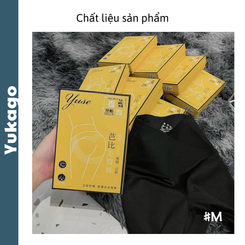 Quần legging nữ gen bụng thần thánh cạp cao full hộp màu vàng yukago