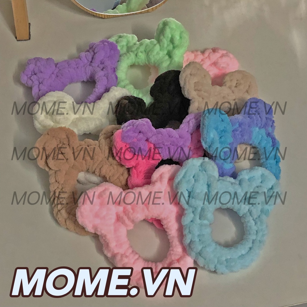Đồ cột tóc tai gấu bằng len mềm mịn nhiều màu sắc - MOME.VN