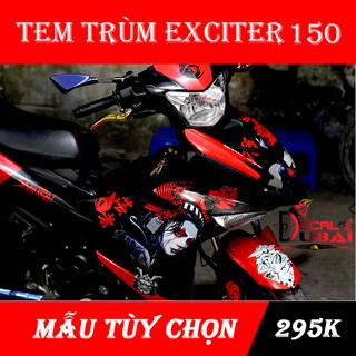 Tem Trùm Exciter 150 Samurai Đen Đỏ