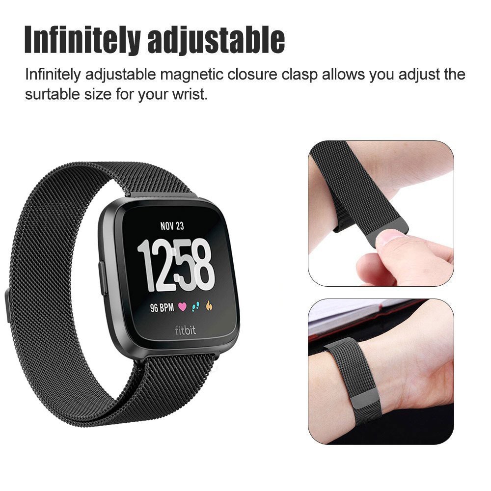 Dây Đeo Inox Milanese Cho Đồng Hồ Thông Minh Fitbit Versa / Versa 2 / Versa Lite