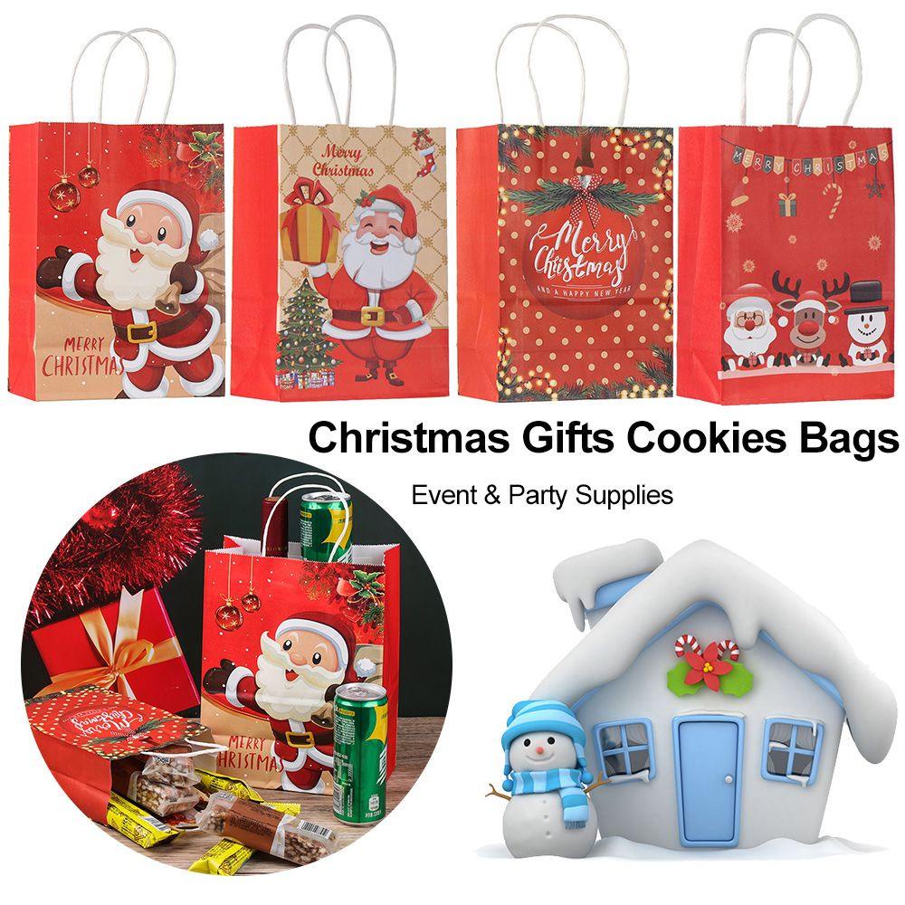 LAKAMIER Set 6 Túi Giấy Đựng Quà Giáng Sinh Dễ Thương