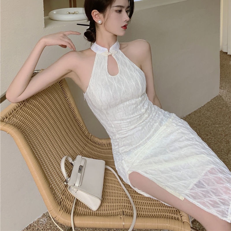 Đầm sườn xám cách tân kiểu dáng mùa hè thanh lịch cho nữ