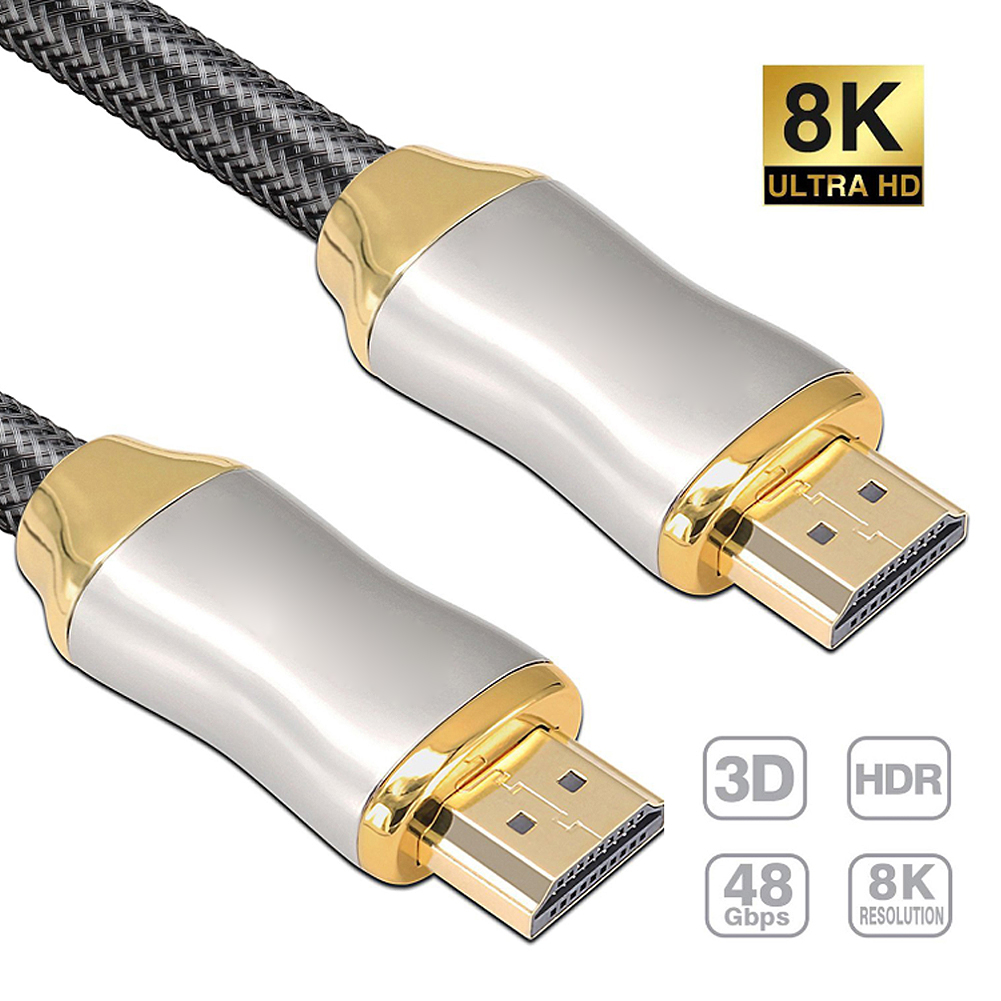 Cáp tương thích HDMI 2.1 Cáp 8K 60Hz 4K 120Hz Tốc độ cao 48Gbps Cáp HDMI 8K tương thích cho TV PS4 PC