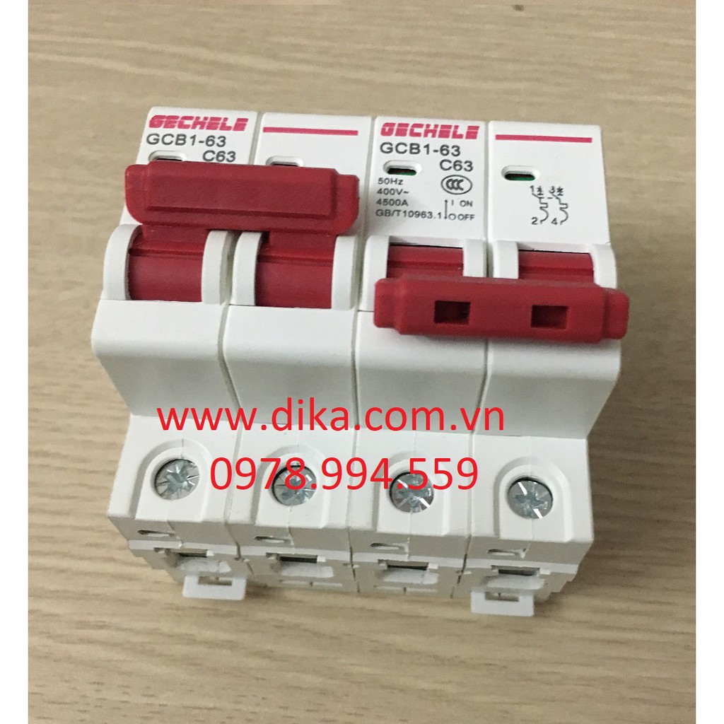 Attomat đảo chiều 2P 63A, Cầu dao đảo chiều 2P 63A GCB1-63 Gechele