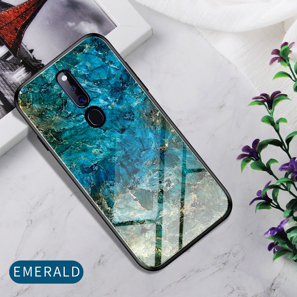 Ốp điện thoại mặt kính cường lực họa tiết độc đáo cho OPPO F11 F11 Pro