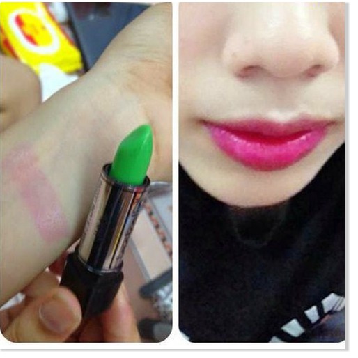 Combo giảm thâm môi gồm Son sâm DORLENE HERBAL PINK LIP Thái Lan và Son gió dưỡng môi JACKELIN Thái Lan MÀU XANH