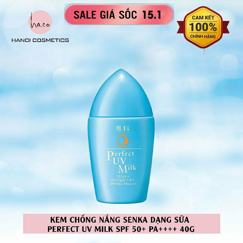 Kem chống nắng dạng sữa Senka Perfect UV Milk SPF 50+, PA++++