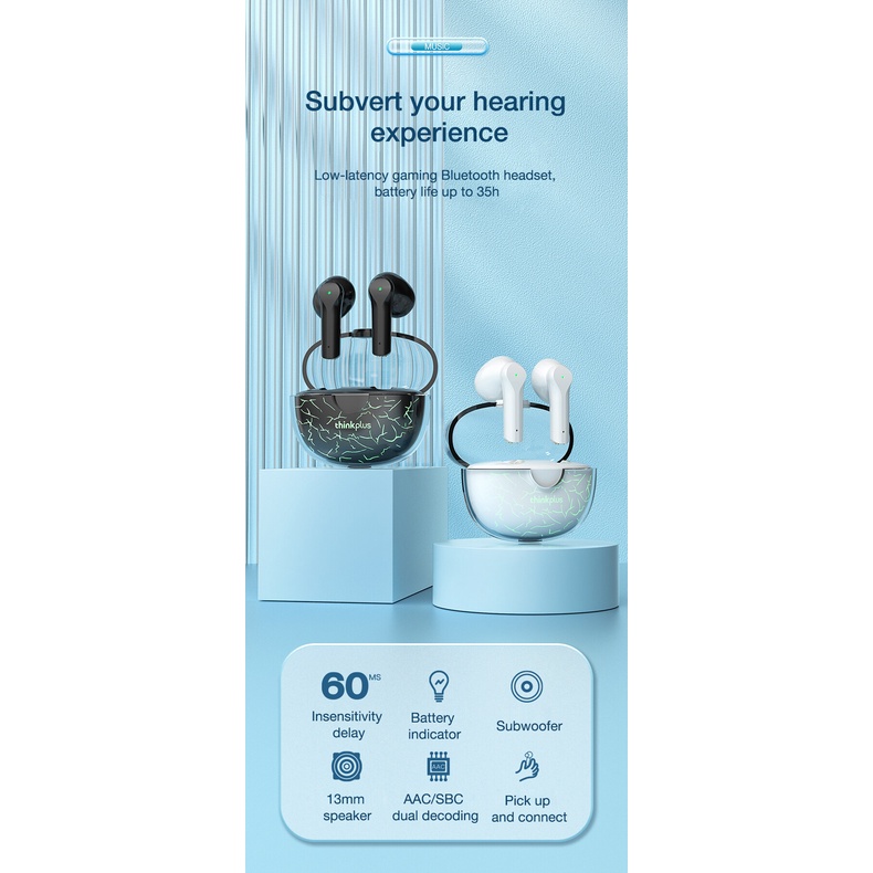 Tai nghe Bluetooth Lenovo XT95 Pro 2022 Chính Hãng Chống Nước Thể Thao Âm Thanh HIFI Kèm Mic Tặng kèm hộp đựng tai nghe