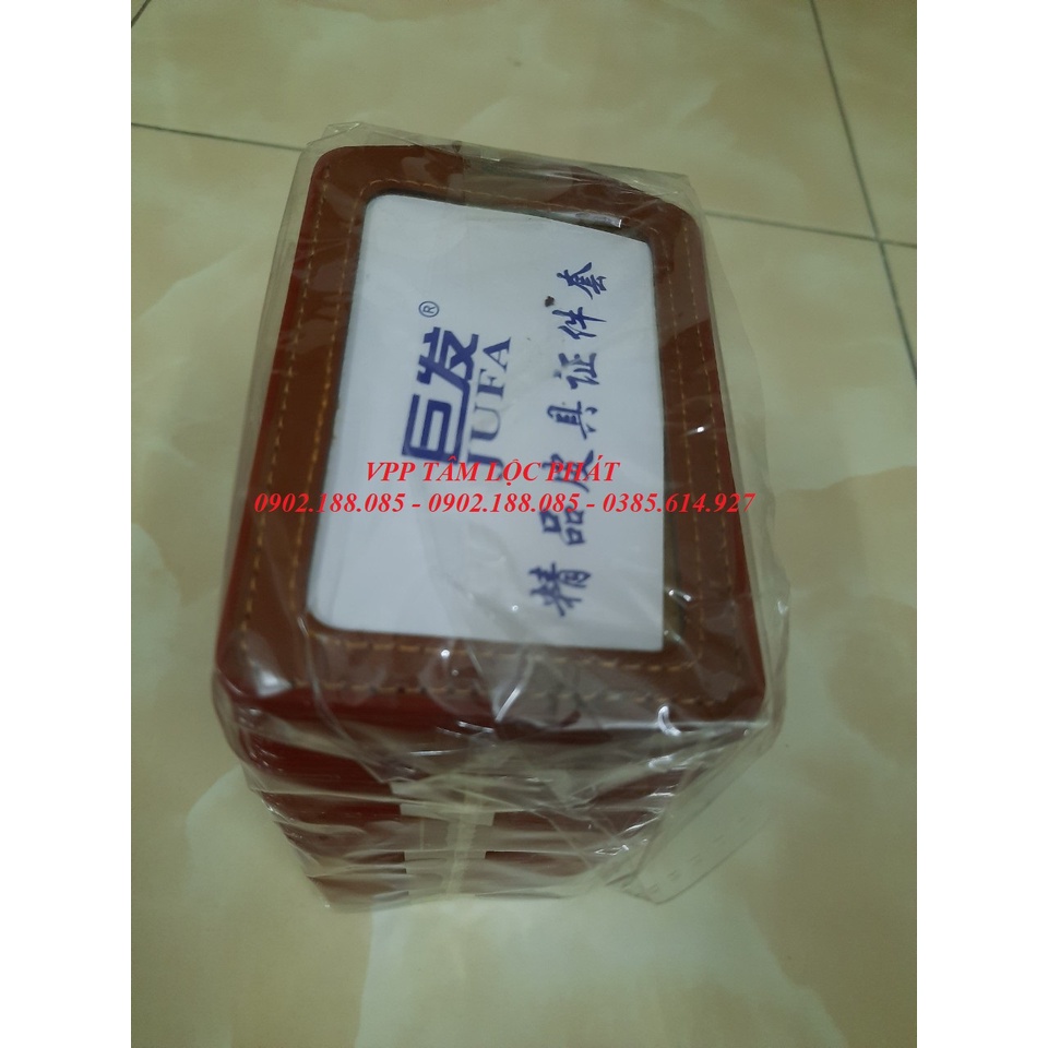 Sỉ 50 chiếc THẺ DA DỌC, bao da đựng thẻ, đeo thẻ tên da