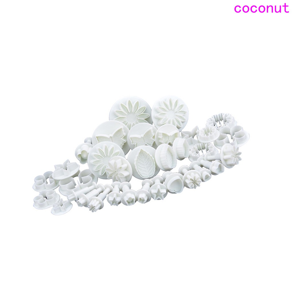 Bộ 33 khuôn tạo hình hoa trang trí bánh DIY bằng nhựa cấp thực phẩm