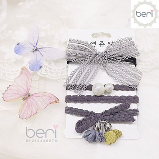 Combo 4 cột tóc Hàn Quốc BERI (xám) - CT028