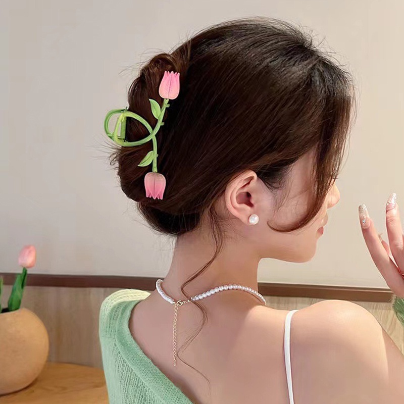 Kẹp Tóc Cá Mập Hình Hoa Tulip