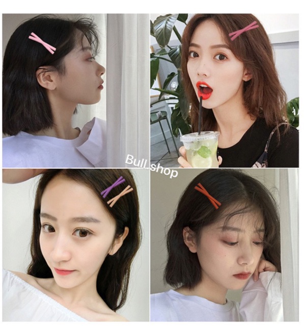 Combo 10 kẹp tóc nơ nhiều màu Pastel