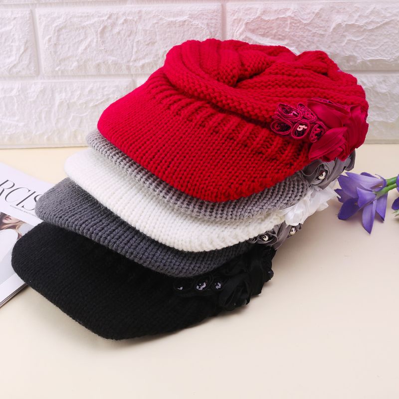 Mũ Beanie Dệt Kim Thời Trang Mùa Đông Cho Nữ