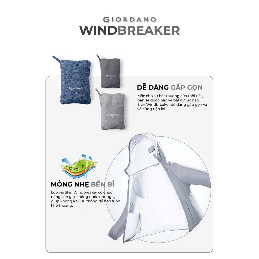 Áo khoác dù nam Windbreaker Giordano 01070001