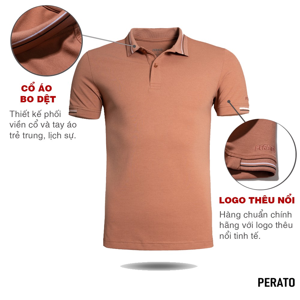[MUA 2 GIẢM 40K] Áo Polo Nam PERATO (5 Màu), Chất Liệu Cotton Mềm Mại, Co Giãn Thoải Mái, Thấm Hút Tốt | BigBuy360 - bigbuy360.vn