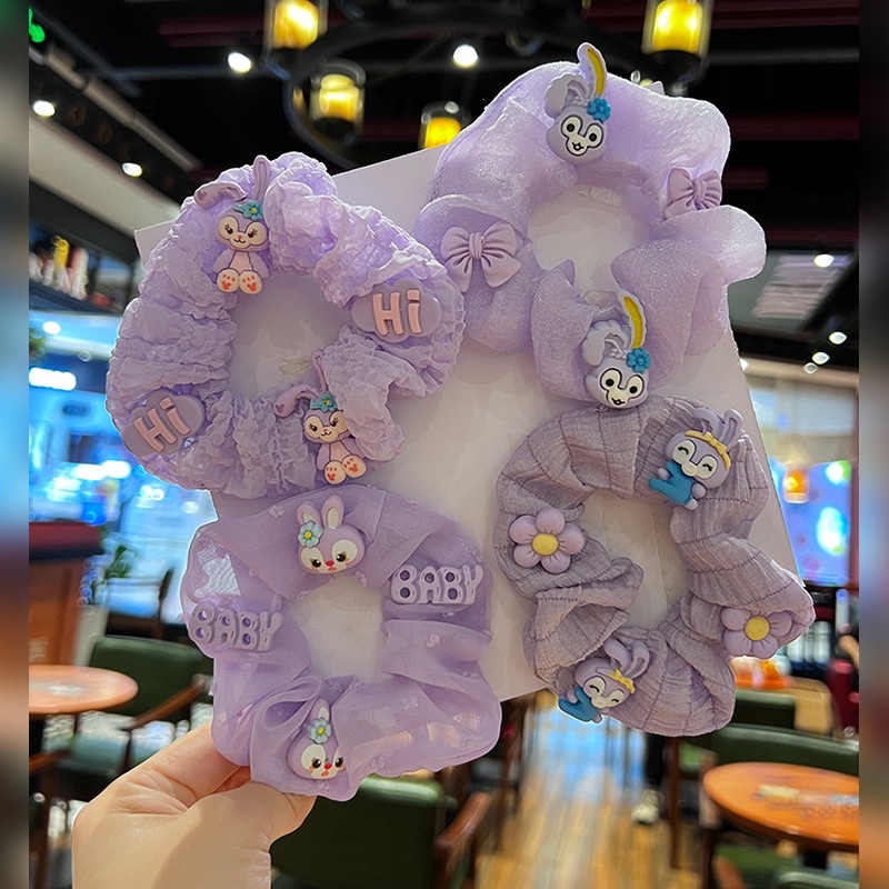 Chun buộc tóc Scrunchies gắn charm dễ thương