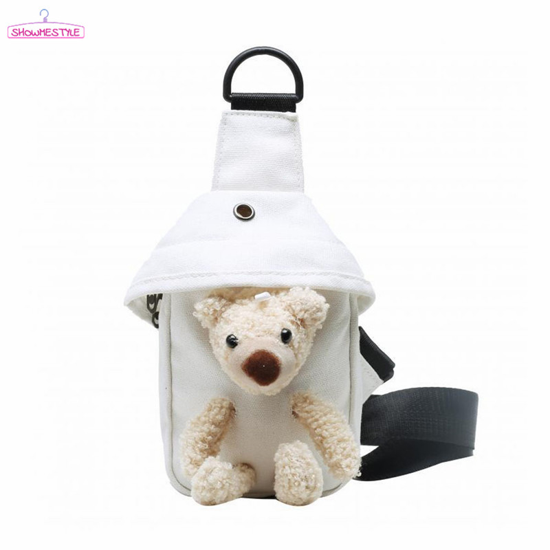 Túi Đeo Chéo Vải Canvas Hình Gấu Đáng Yêu Cho Nữ | BigBuy360 - bigbuy360.vn