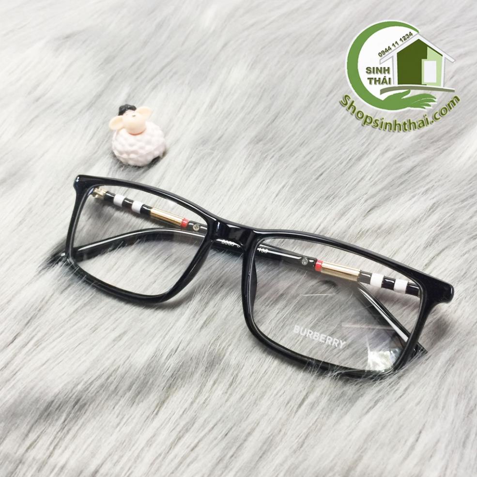 Mắt kính gọng đen sọc trắng, sọc vàng Burberry  - tặng kèm hộp đựng