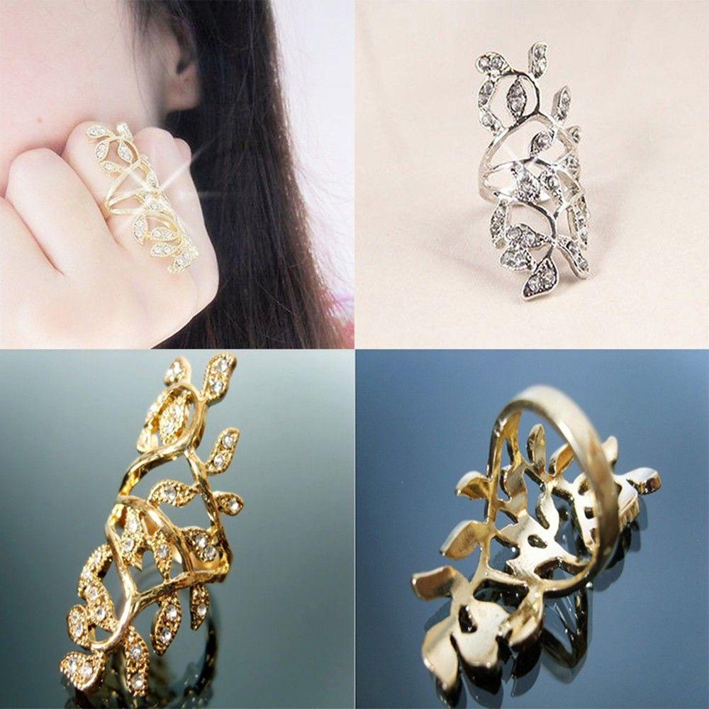 Set Nhẫn Đeo Khớp Ngón Tay Hình Lá Rơi Phong Cách Mới Thanh Lịch Sang Trọng