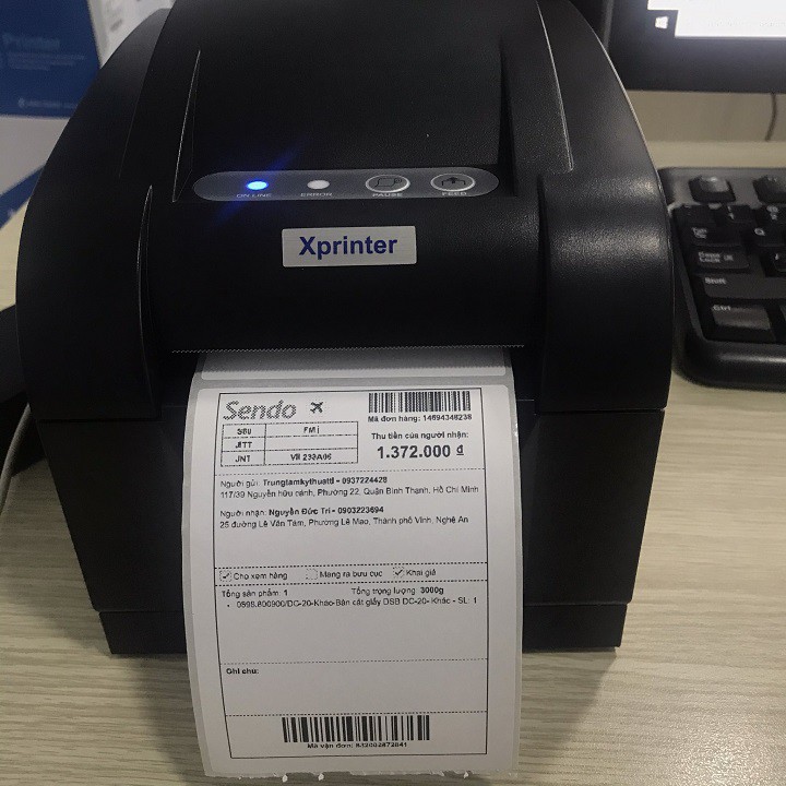 Máy in Xprinter XP350BM LAN in đơn hàng GHTK bằng điện thoại và phiếu giao hàng các sàn TMĐT