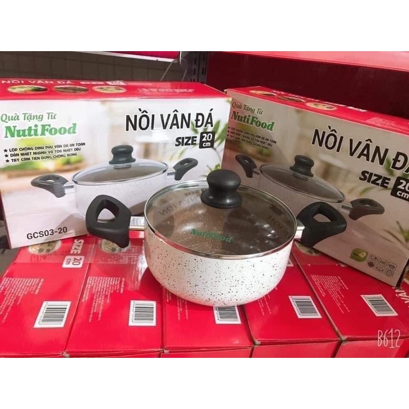 {Siêu Rẻ} Nồi Vân Đá Cao Cấp Nutifood Size 20cm Dẫn Nhiệt Nhanh Và Tỏa Nhiệt Đều Chất Liệu Hợp Kim Nhôm