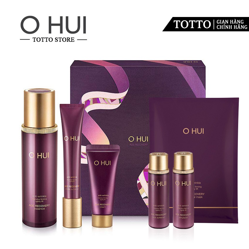 Bộ Tinh Chất Chống Lão Hóa Cải Thiện Nếp Nhăn Ohui Age Recovery Essence Special Set 6 sản phẩm - Bộ Ohui tím; Ohui tím