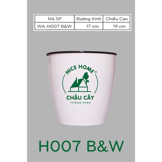 Chậu cây tự dưỡng thông minh - H007 B&W