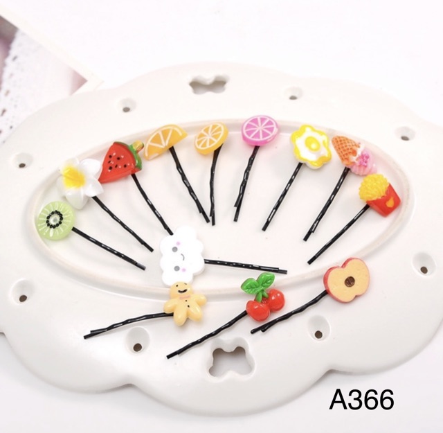 Set 10 kẹp tóc trái cây