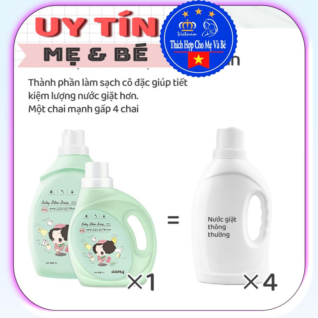 Nước xả giặt xà phòng ddung Hàn Quốc 2 in 1,giặt siêu sạch,thân thiện làn da, chuyên dùng cho mẹ bé 2000ml (1 bình)
