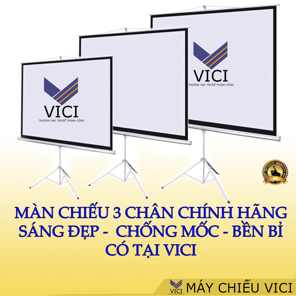 Màn Chiếu 3 Chân Di Động Kích Thước Từ 70 inch - 136 inch (1m25 - 2m44). Vải Màn Chất Lượng Cao, Thiết Kế Chắc Chắn