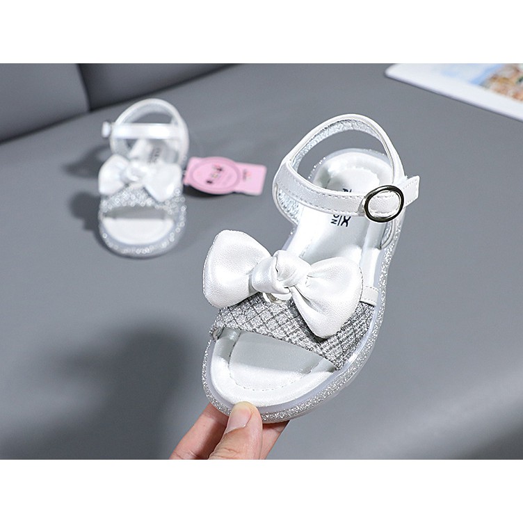 sandal bé gái size 21-25 nơ da siêu điệu