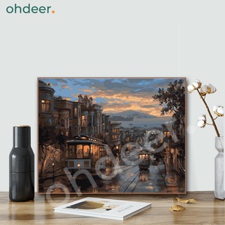 Tranh tô màu theo số | 40*50 | CÓ KHUNG | Hoàng hôn San Francisco