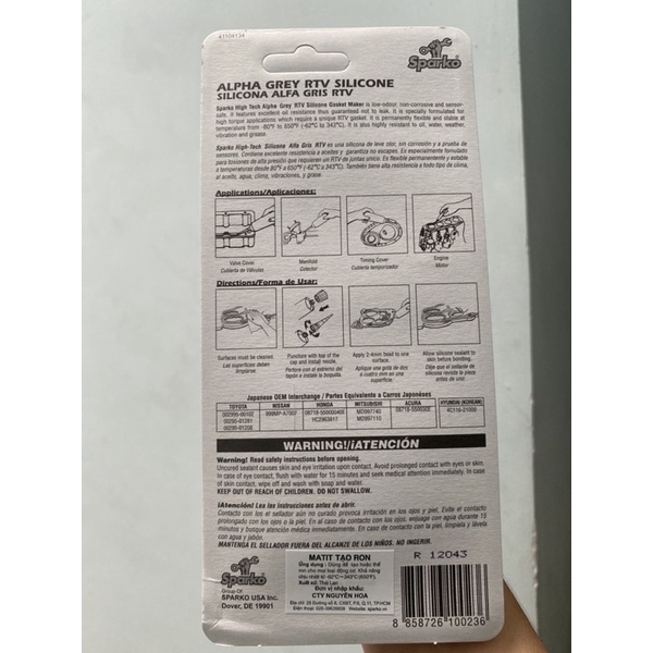 Keo Xám Dán Ron Sparko Alpha Grey 85g loại xịn