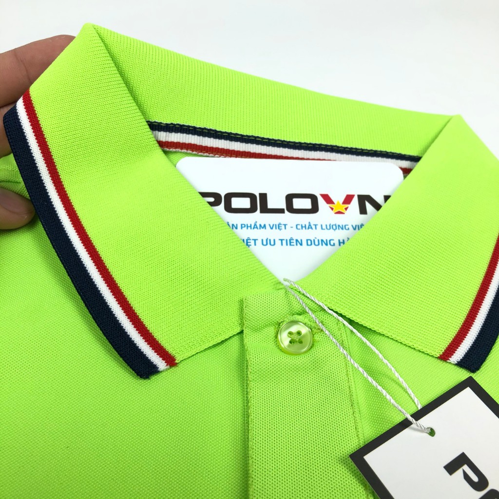 Áo thun Polo nam cổ bẻ Basic màu Xanh Neon Phối Viền  nổi bật, vải cá sấu - không xù lông, không ra màu, thấm hút mồ hôi