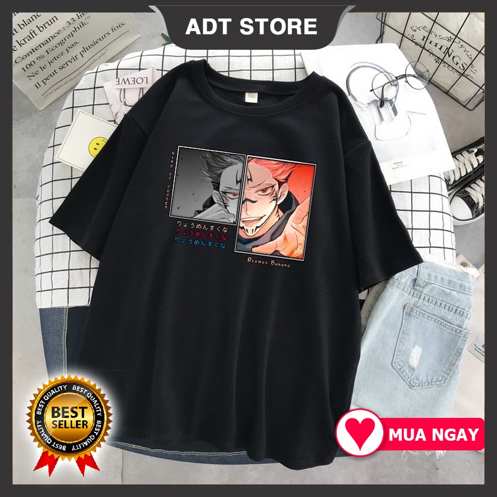 BST Áo Thun Tay Lửng Đen In Hình Anime Jujutsu Kaisen Gojo Satoru mẫu HOT độc đẹp giá rẻ