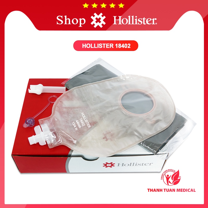 (Sỉ - Lẻ) Túi chứa nước tiểu 2 mảnh HOLLISTER có van chống trào ngược size 44mm mã 18402 hoặc 57mm mã 18403| USA-Mỹ
