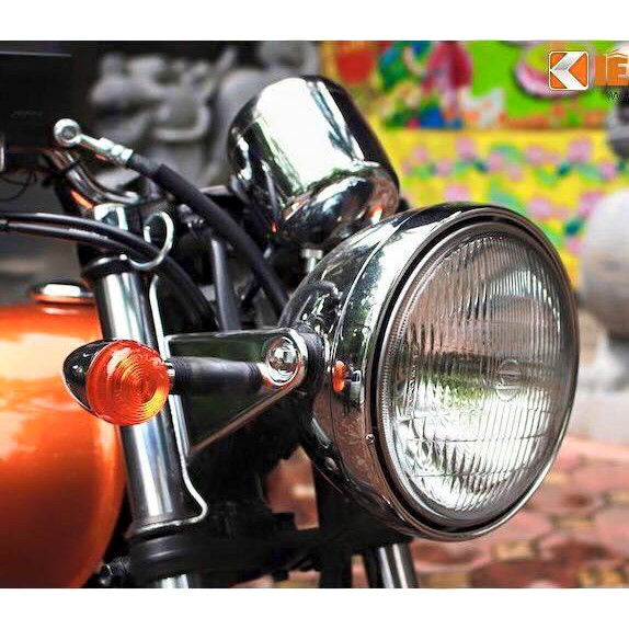 Mặt kính thay thế cho đèn pha xe máy độ CAFE RACER classic Su GN loại gáo đèn tròn 6,5 icnh