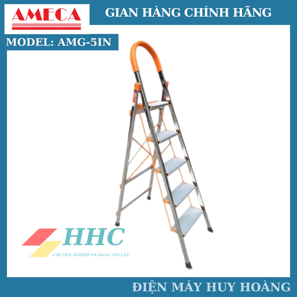 Thang nhôm, thang gấp gọn Nhật Bản 5 bậc AMECA-5IN