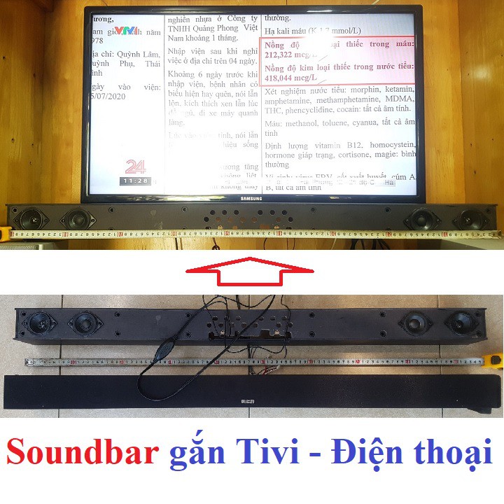 1 cái Soundbar kết nối trực tiếp với Tivi, điện thoại