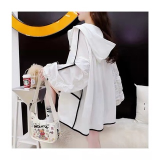 Áo khoác nữ vải mỏng mặc mát phong cách hàn quốc ulzzang áo khoác nữ mũ rộng
